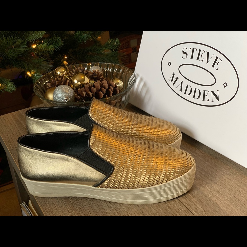 Steve Madden Buhba Slip-On Sneakers - Gold